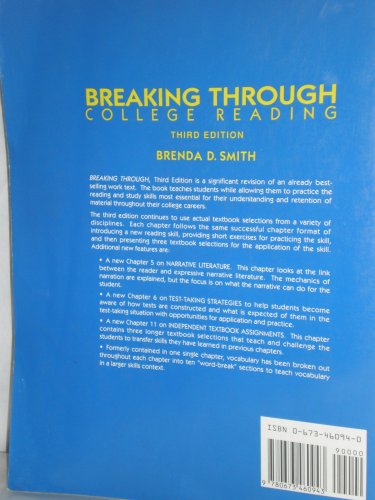 Stock image for Breaking Through: College Reading for sale by POQUETTE'S BOOKS