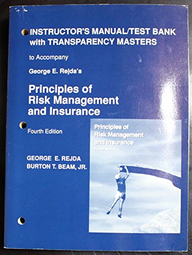 Imagen de archivo de Instructors Manual for Principles of Risk Management and Insurance 4th ed. a la venta por GuthrieBooks