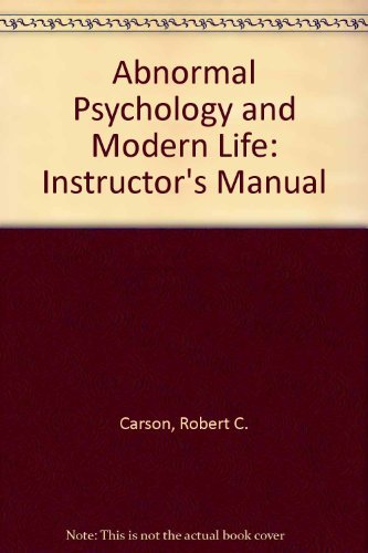 Stock image for Abnormal Psychology and Modern Life: Instructor*s Manual for sale by dsmbooks