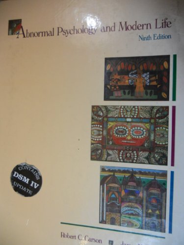 Imagen de archivo de Abnormal Psychology and Modern Life, Contains Dsm IV Update a la venta por Robinson Street Books, IOBA