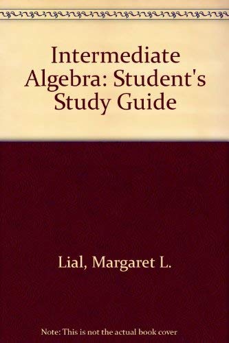Beispielbild fr Intermediate Algebra: Students Study Guide zum Verkauf von Hawking Books
