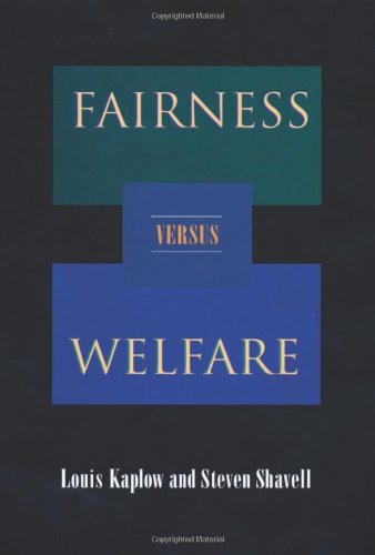 Imagen de archivo de Fairness Versus Welfare a la venta por Better World Books