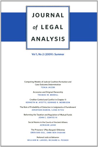 Beispielbild fr Journal of Legal Analysis, Volume 1: Number 1 (2009): Winter zum Verkauf von Midtown Scholar Bookstore