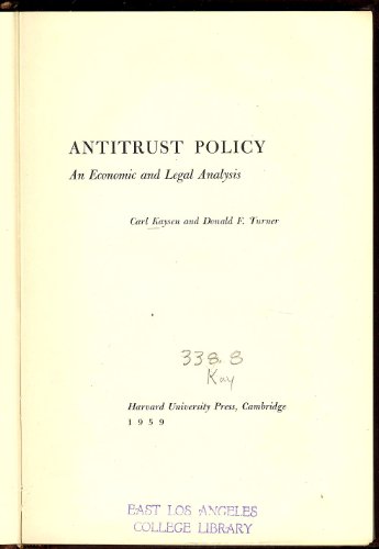 Beispielbild fr Anti-Trust Policy : An Economic and Legal Analysis zum Verkauf von Better World Books