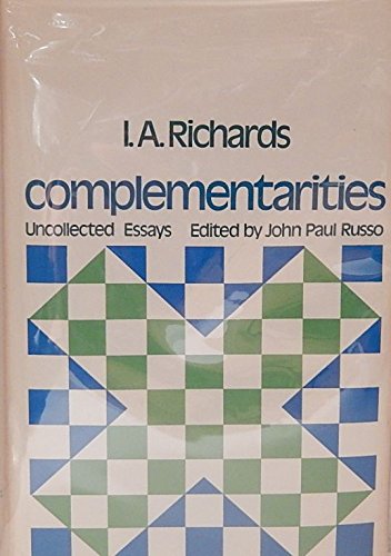 9780674155206: Richards: ∗complimentaries∗: Uncollected Essays