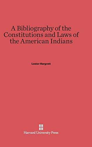 Imagen de archivo de A Bibliography of the Constitutions and Laws of American Indians: With an Introduction by John R. Swanton a la venta por ThriftBooks-Dallas