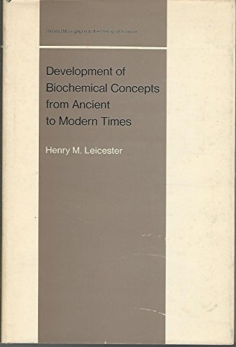 Imagen de archivo de Development of Biochemical Concepts from Ancient to Modern Times a la venta por Willis Monie-Books, ABAA