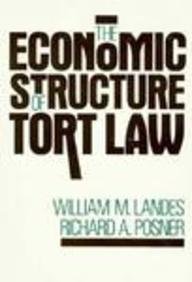 The Economic Structure of Tort Law (9780674230514) by William M. Landes; Richard A. Posner