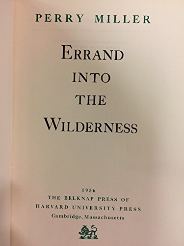Beispielbild fr Errand into the Wilderness zum Verkauf von Better World Books