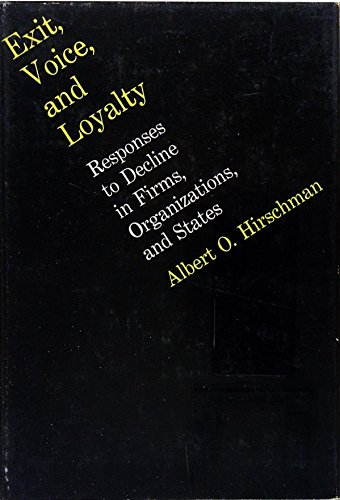 9780674276505: Exit, Voice and Loyalty: Responses to Decline in Firms, Organizations and States