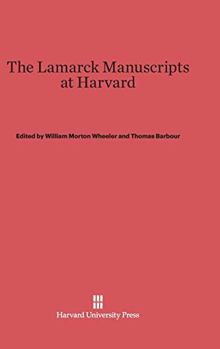 Imagen de archivo de The Lamarck Manuscripts at Harvard a la venta por Amazing Books Pittsburgh