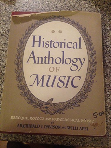 Beispielbild fr Historical Anthology of Music, Volume II: Baroque, Rococo, and Pre-Classical Music (Baroque, Rococo, & Pre-Classical Music) zum Verkauf von Wonder Book