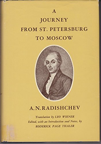 Stock image for A Journey from Saint Petersburg to Moscow for sale by Dorothy Meyer - Bookseller