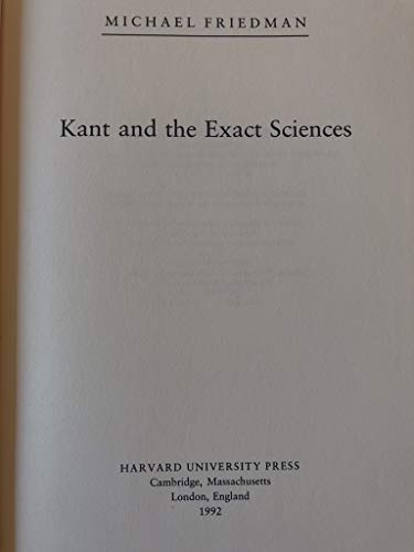 9780674500358: Kant and the Exact Sciences