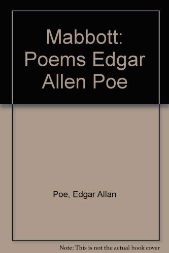 9780674677807: Mabbott: Poems Edgar Allen Poe