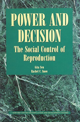 Stock image for Power and Decision: The Social Control of Reproduction. Harvard Series on Population and International Health for sale by Peter L. Masi - books