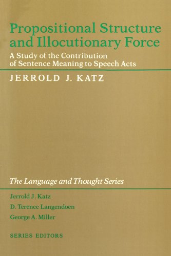 Imagen de archivo de Propositional Structure and Illocutionary Force: A Study of the Contribution of Sentence Meaning to Speech Acts (The Language and Thought Series) a la venta por Book House in Dinkytown, IOBA