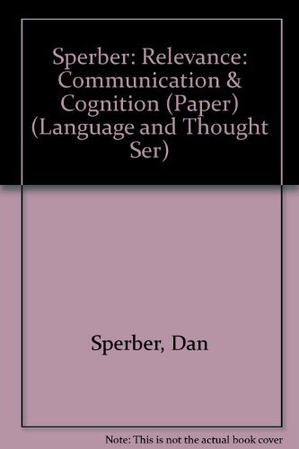 9780674754768: Relevance: Communication and Cognition