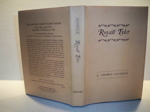 Royall Tyler (9780674780002) by G. Thomas Tanselle