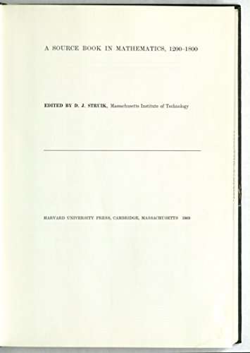 9780674823556: A Source Book in Mathematics, 1200-1800