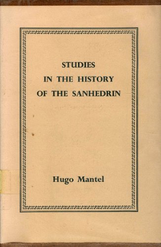 9780674850200: Studies in History of Sanhedrin