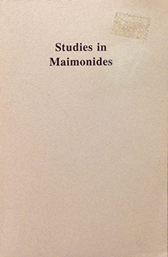 Stock image for Studies in Maimonides for sale by Robert Fulgham, Bookseller