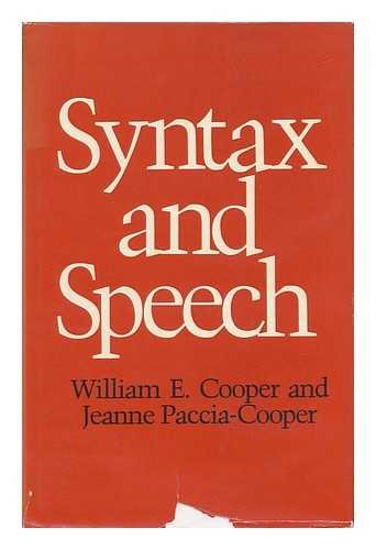 Stock image for Syntax and Speech for sale by Better World Books