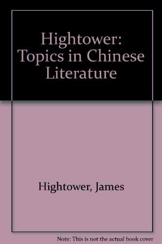 Imagen de archivo de Topics in Chinese Literature: Outlines and Bibliographies (Harvard-Yenching Institute Studies, Vol. 3) a la venta por GridFreed