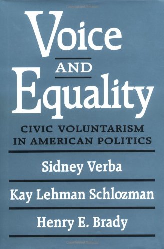 Beispielbild fr Voice and Equality: Civic Voluntarism in American Politics zum Verkauf von HPB-Red