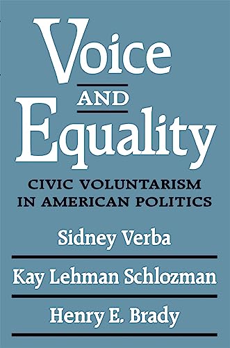 Imagen de archivo de Voice and Equality: Civic Voluntarism in American Politics a la venta por BooksRun