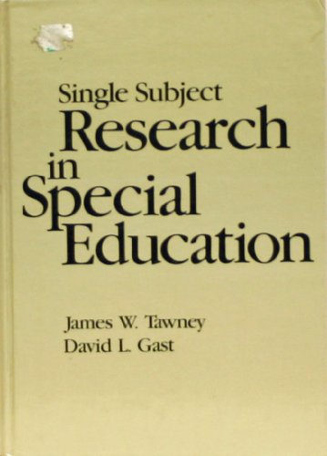 Imagen de archivo de Single Subject Research in Special Education a la venta por Better World Books