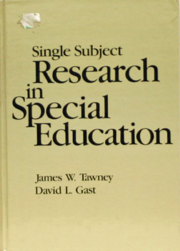 9780675201353: Single Subject Research in Special Education
