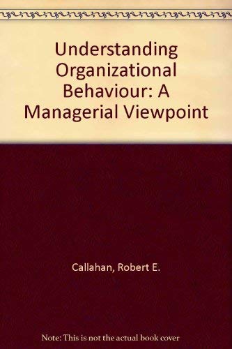 Imagen de archivo de Understanding Organizational Behavior : A Managerial Viewpoint a la venta por Better World Books: West