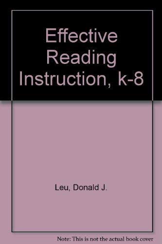 Imagen de archivo de Effective Reading Instruction : K-8 a la venta por Better World Books