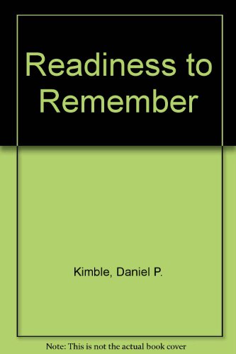 Readiness to Remember (9780677134208) by Kimble, Daniel P