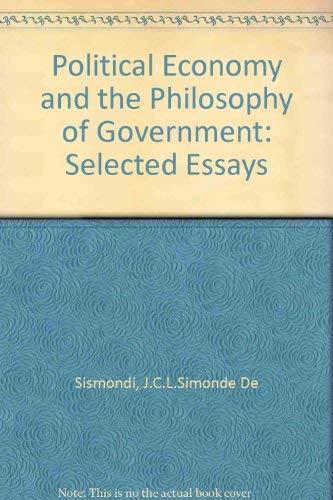 Stock image for Political Economy and the Philosophy of Government: Reprints of Economic Classics for sale by Ally Press Center