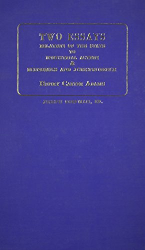 Beispielbild fr Two essays by Henry Carter Adams : Relation of the state to industrial action & Economics and jurisprudence. zum Verkauf von Kloof Booksellers & Scientia Verlag