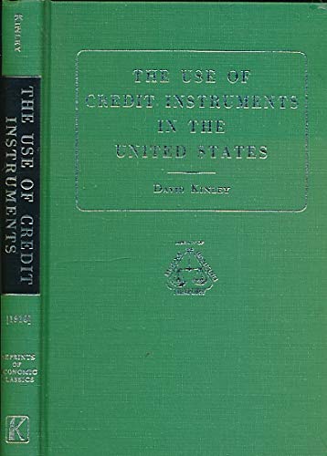 Beispielbild fr The Use of Credit Instruments in Payments in the United States (Reprints of Economic Classics) zum Verkauf von Powell's Bookstores Chicago, ABAA