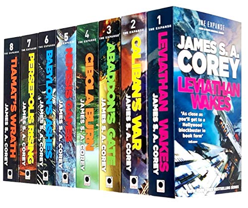 Stock image for James S A Corey Expanse Series 8 Books Collection Set (Leviathan Wakes, Caliban's War, Abaddon's Gate, Cibola Burn, Nemesis Games, Babylon's Ashes, Persepolis Rising, Tiamats Wrath) for sale by Front Cover Books