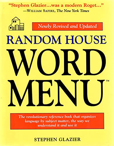 Imagen de archivo de Random House Word Menu: New and Essential Companion to the Dictionary a la venta por Idaho Youth Ranch Books