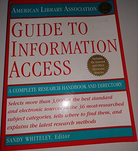 Beispielbild fr ALA Guide to Information Access zum Verkauf von Better World Books