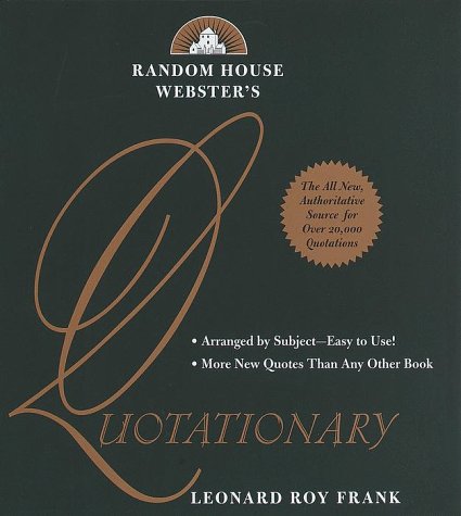 9780679448501: Random House Webster's Quotationary