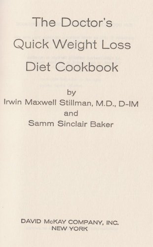 9780679503026: The doctor's quick weight loss diet cookbook