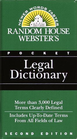 Stock image for Random House Webster's Pocket Legal Dictionary: Second Edition for sale by ThriftBooks-Dallas