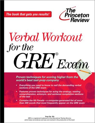 Stock image for The GRE Verbal Workout (Princeton Review Series) for sale by a2zbooks