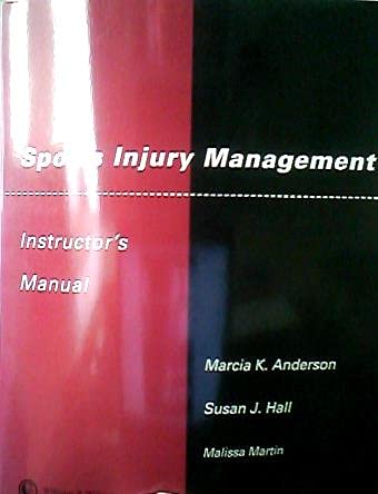Stock image for Sports Injury Management Instructors Guide Anderson for sale by Booksavers of MD