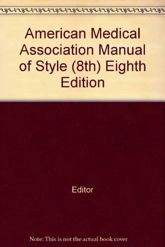 Beispielbild fr American Medical Association Manual of Style zum Verkauf von BookHolders
