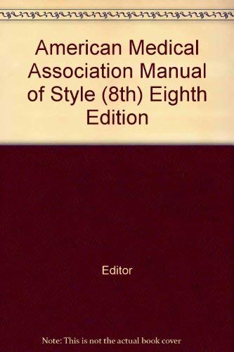 Imagen de archivo de American Medical Association Manual of Style a la venta por BookHolders