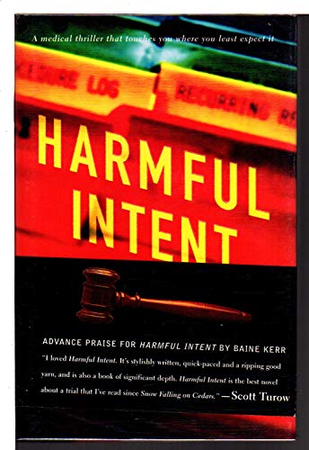 9780684854137: Harmful Intent: A Novel
