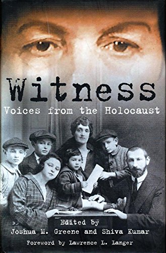 Beispielbild fr Witness : Voices from the Holocaust zum Verkauf von Better World Books